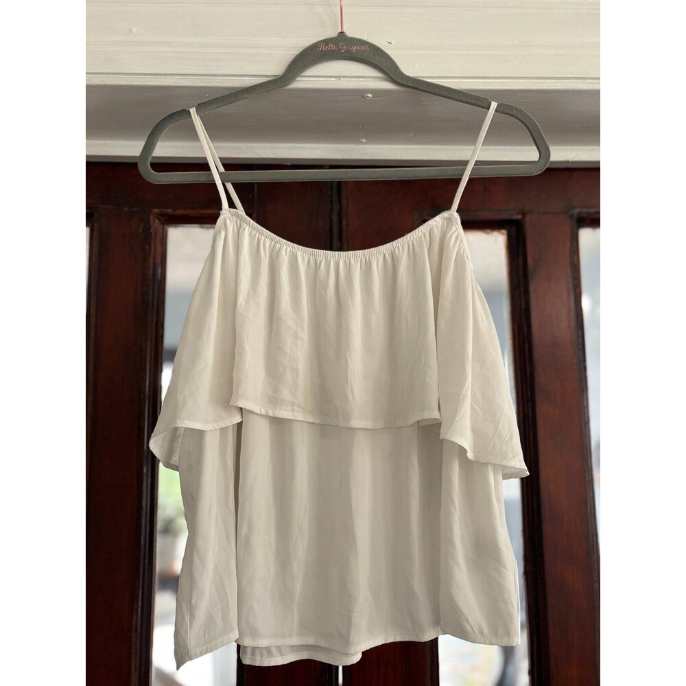 Lush White Ruffle Off the Shoulder Blouse